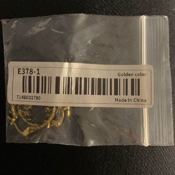 Gold Metal Mushroom Hoop Earrings - Picture 6 of 6